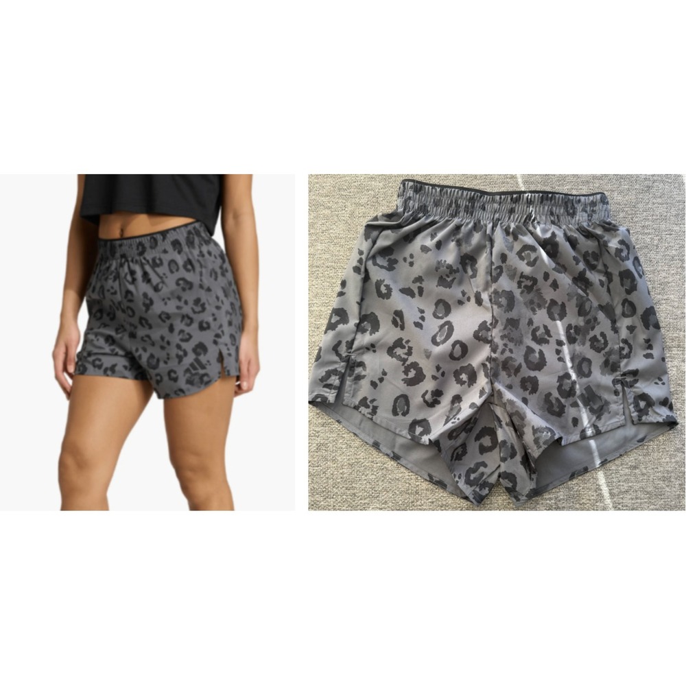Adidas ClimaCool Women's XS 3.5" InseamAnimal Print  Woven Shorts NWT Gray $35